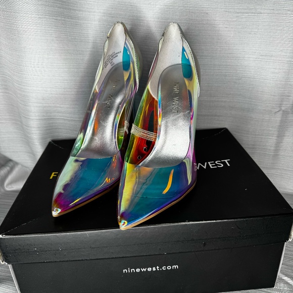 Nine West X Forever 21 Women's Pump Iridescent Silver Size 6M - Picture 3 of 7